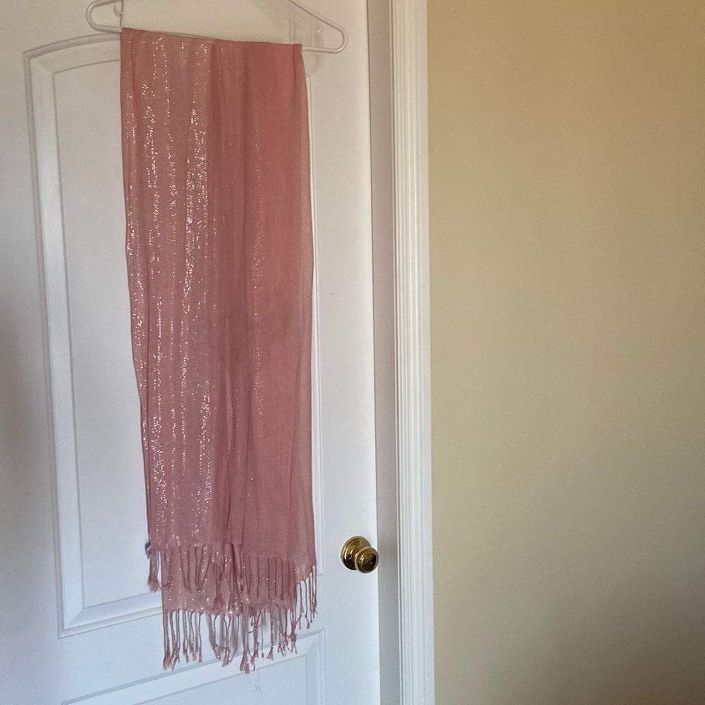 Extra long pastel pink scarf